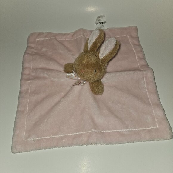 Pink Brown Bunny Rabbit Rattle Lovey Plush Baby Toy Soft Fleece Satin MTY Int'l - Picture 3 of 10